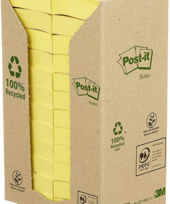 Post-it notes 3M 100% recycled paper 653-1T 38mm x 51mm 100 ark 24 stk. online shopping billigt tilbud shoppetur