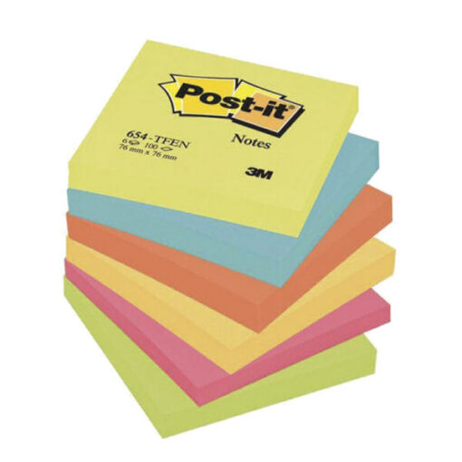 Post-it notes 3M 76mmx76mm 654-TFEN mixfarvet online shopping billigt tilbud shoppetur