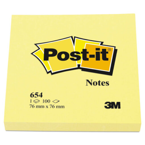 Post-it notes 3M 76mmx76mm 654 gul 12 stk. online shopping billigt tilbud shoppetur