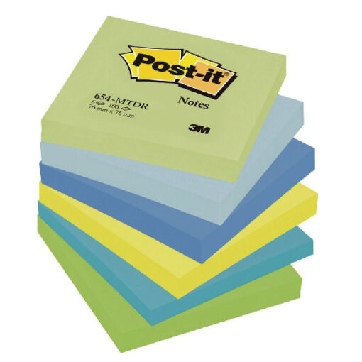 Post-it notes 76x76mm 100 ark mixfarvet 6 pack online shopping billigt tilbud shoppetur