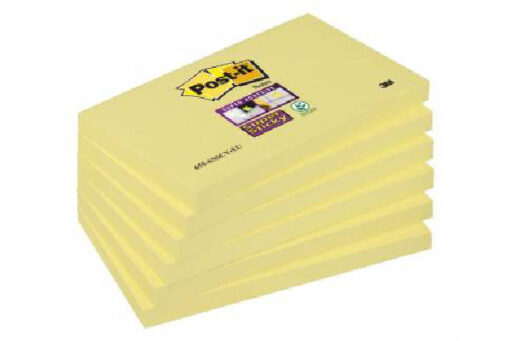 Post-it super sticky notes 76x127mm 90 ark gul 6 pack online shopping billigt tilbud shoppetur