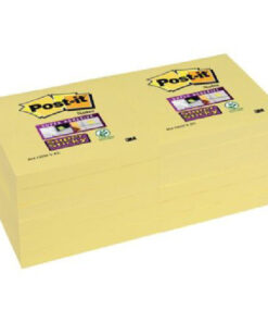 Post-it super sticky notes 76x76mm 90 ark gul 12 pack online shopping billigt tilbud shoppetur