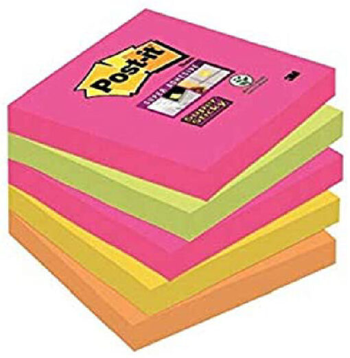 Post-it super sticky notes 76x76mm 90 ark mixfarvet 5 pack online shopping billigt tilbud shoppetur