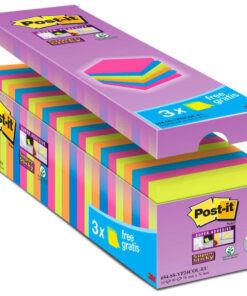 Post-it super sticky notes 76x76mm mixfarvet 24 pakker online shopping billigt tilbud shoppetur