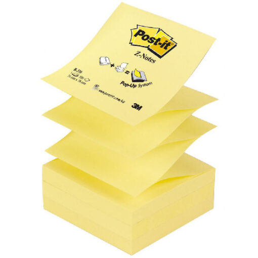 Post-it z-notes 76x76mm 100 ark gul 12 pack R-330 online shopping billigt tilbud shoppetur