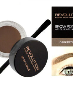 Revolution brow pomade with double ended brush dark brown 2