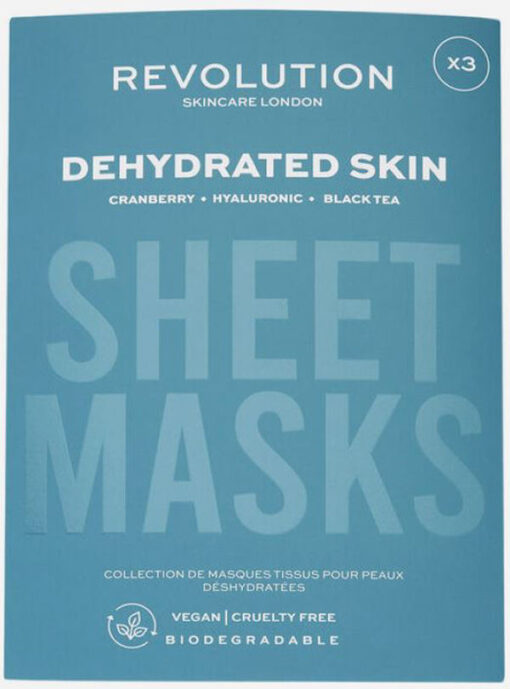 Revolution skincare london sheet masks dehydrated skin 3 stk. online shopping billigt tilbud shoppetur