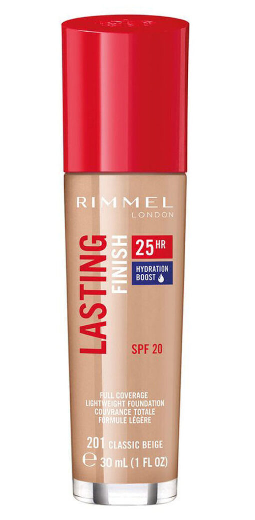 Rimmel london lasting finish SPF20 skin perfecting full coverage foundation 201 classic beige 30ml online shopping billigt tilbud shoppetur