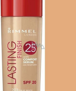 Rimmel london lasting finish SPF20 skin perfecting full coverage foundation 203 true beige 30ml online shopping billigt tilbud shoppetur