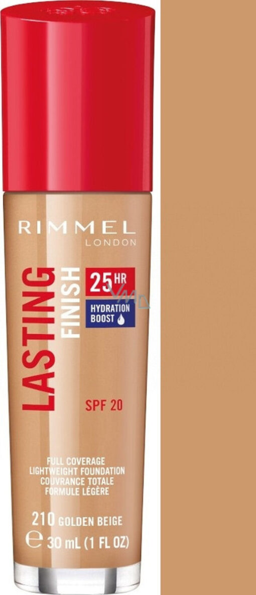 Rimmel london lasting finish full coverage lightweight foundation SPF20 210 golden beige 30ml online shopping billigt tilbud shoppetur