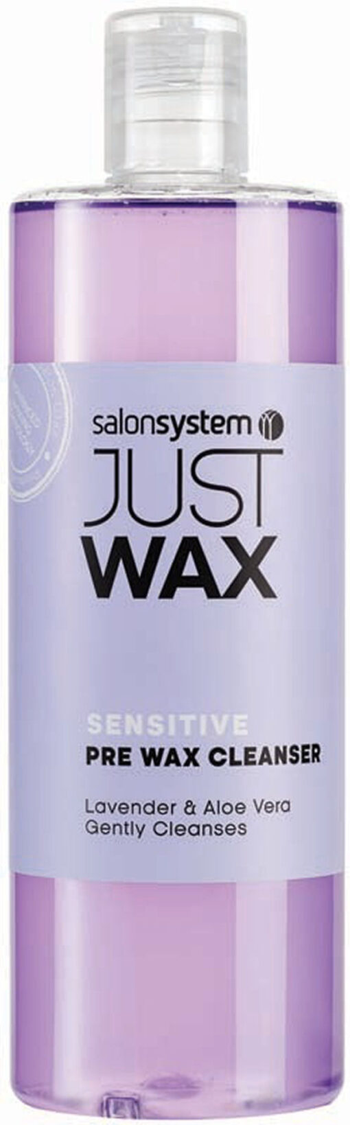 Salon system just wax sensitive pre wax cleanser lavender & aloe vera 500ml online shopping billigt tilbud shoppetur