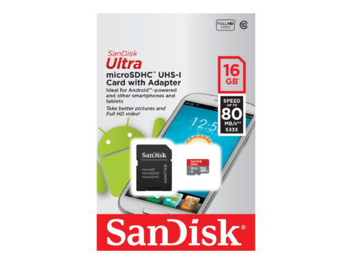 Sandisk Ultra microSDHC UHS-I 16gb/80MB/s class 10 online shopping billigt tilbud shoppetur