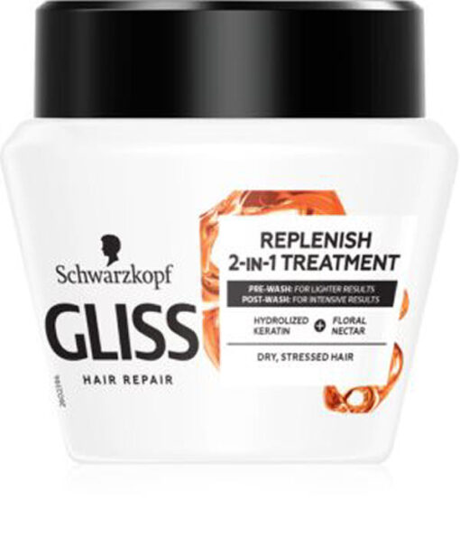 Schwarzkopf gliss hair repair total repair replenish 2-in-1 treatment 300ml online shopping billigt tilbud shoppetur