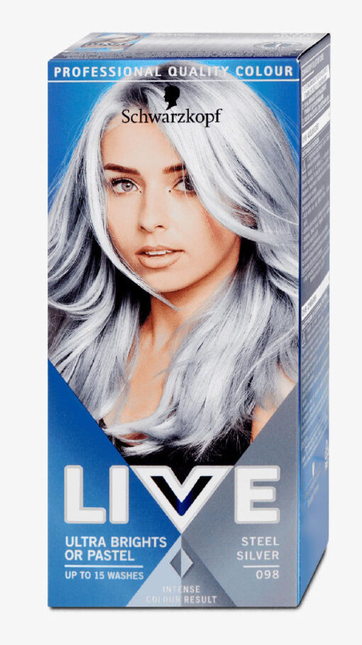 Schwarzkopf live ultra brights or pastel steel silver 098 online shopping billigt tilbud shoppetur