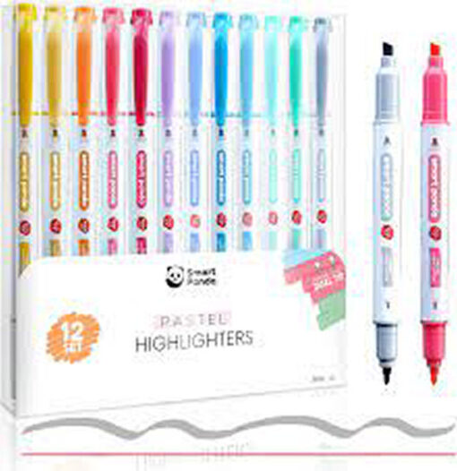 Smart panda pastel highlighters dual tip 12 stk. online shopping billigt tilbud shoppetur