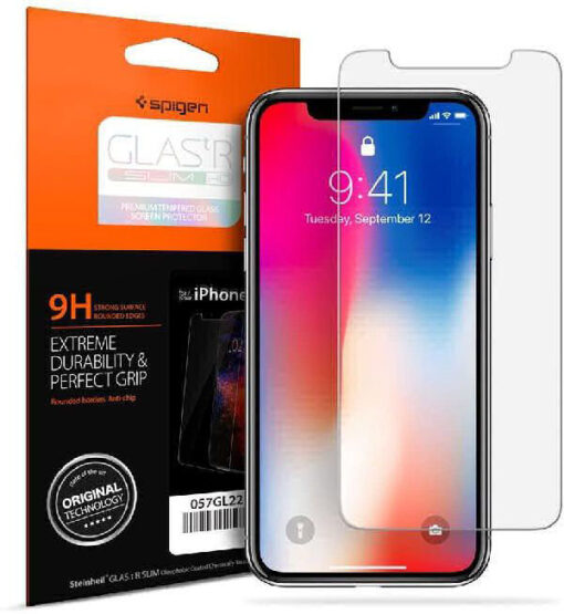 Spigen glaster slim screen protector for iphone XS/X online shopping billigt tilbud shoppetur