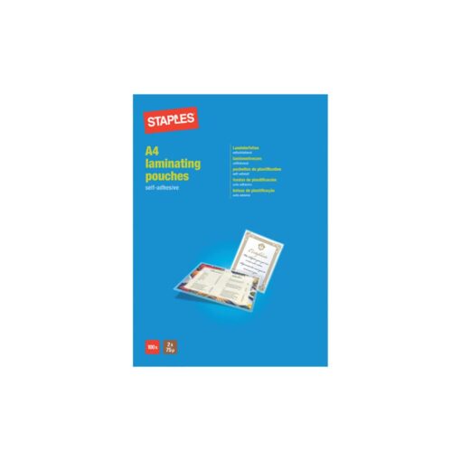 Staples A4 lamineringsfolie glossy 100 stk 2x75 mikron online shopping billigt tilbud shoppetur