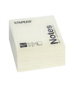 Staples notes 76x76mm 100 ark gul 12 pack online shopping billigt tilbud shoppetur