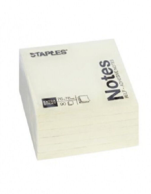 Staples notes 76x76mm 100 ark gul 12 pack online shopping billigt tilbud shoppetur