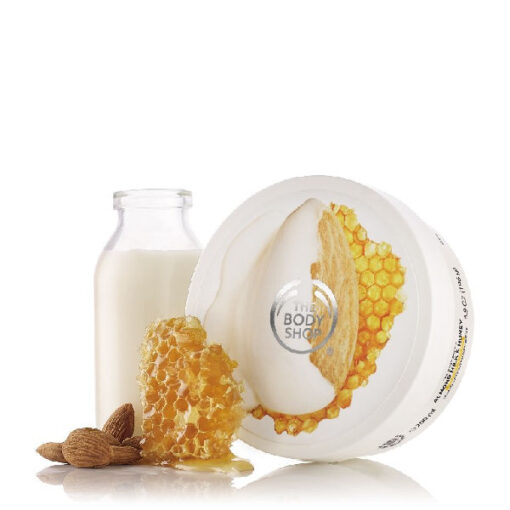 The body shop Soothing & restoring body butter almond milk & honey 200ml online shopping billigt tilbud shoppetur