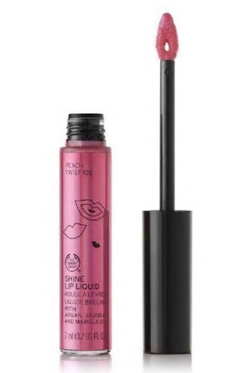 The body shop shine lip liquid peach twist 106 7ml online shopping billigt tilbud shoppetur