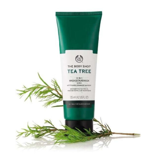 The body shop tea tree 3-in-1 wash scrub mask 125ml online shopping billigt tilbud shoppetur