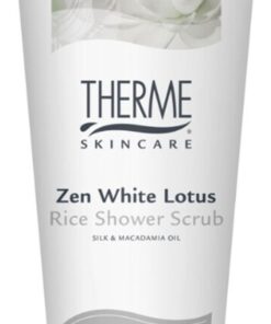 Therme skincare zen white lotus rice shower scrub silk & macadamia oil 200ml online shopping billigt tilbud shoppetur