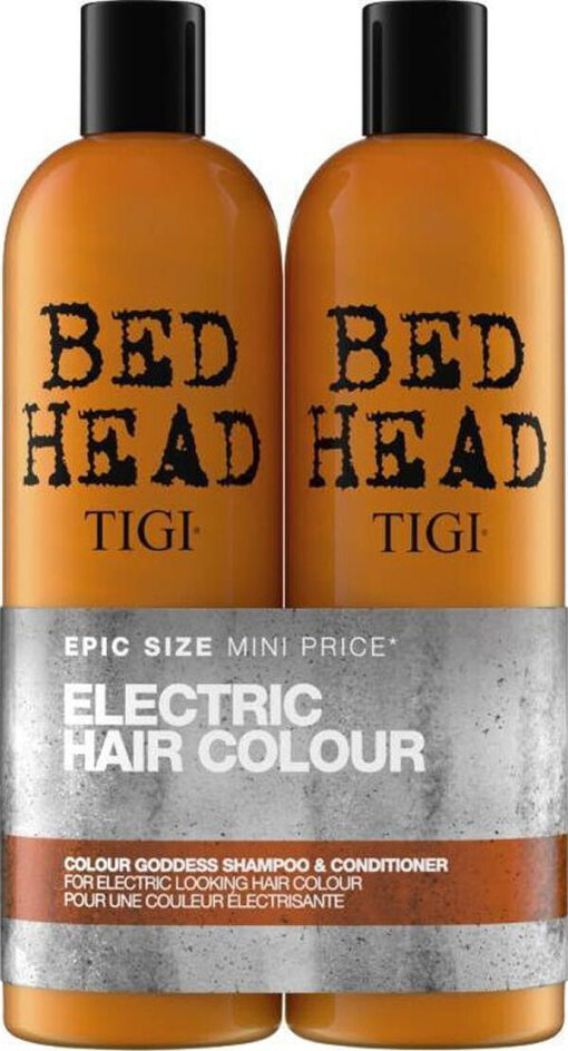 Tigi bed head electric hair colour goddess shampoo & conditioner 2x750ml online shopping billigt tilbud shoppetur