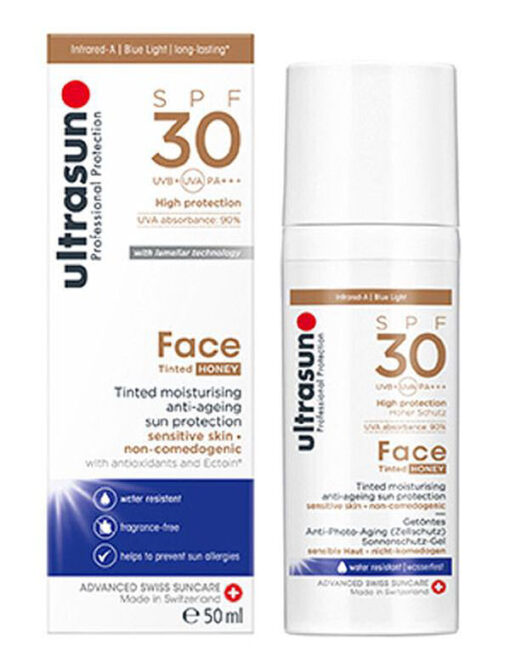 Ultrasun face tinted moisturising anti-ageing sun protection SPF30 honey 50ml online shopping billigt tilbud shoppetur