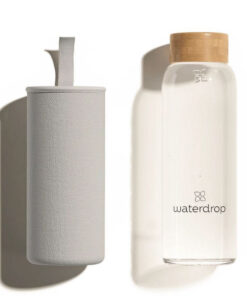 Waterdrop glass bottle 1L lysegrå online shopping billigt tilbud shoppetur