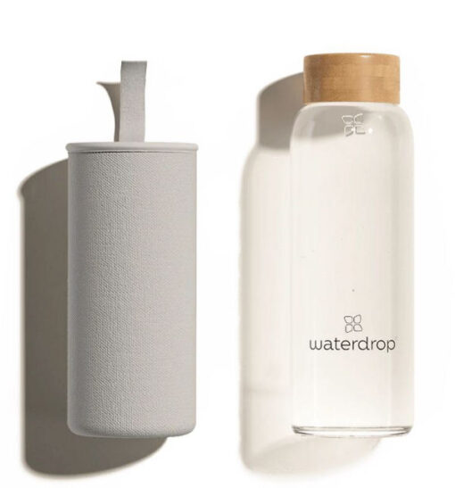 Waterdrop glass bottle 1L lysegrå online shopping billigt tilbud shoppetur