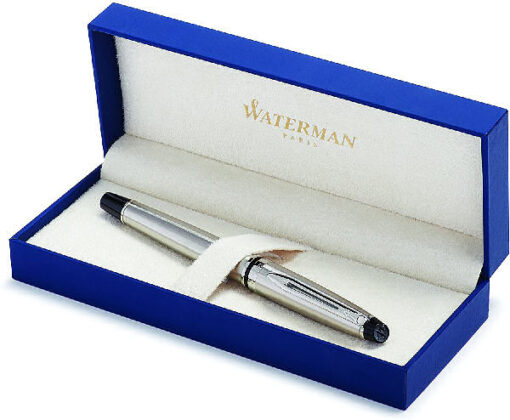 Waterman expert rollerball pen rustfrit stål med chrome trim sort i æske online shopping billigt tilbud shoppetur