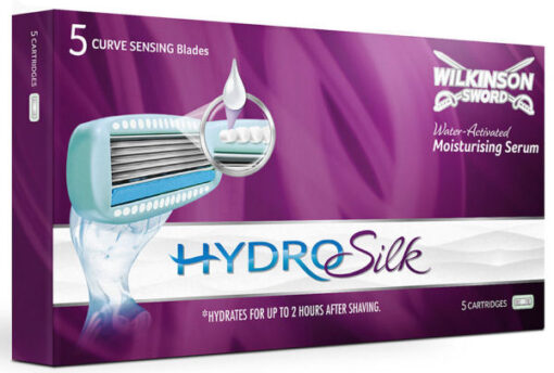 Wilkinson sword hydro silk water-activated moisturising serum 5 blades 5 cartridges online shopping billigt tilbud shoppetur