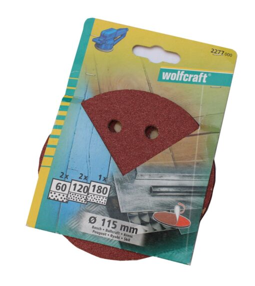 Wolfcraft Ø115 excenterslibepapir 5 stk sortiment model 2277000 online shopping billigt tilbud shoppetur