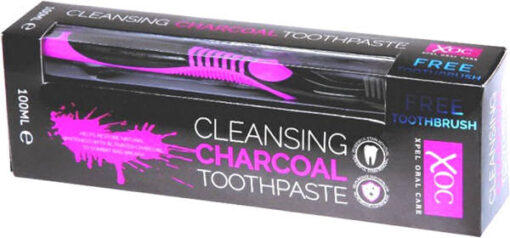 XOC cleansing charcoal toothpaste 100ml with free toothbrush online shopping billigt tilbud shoppetur