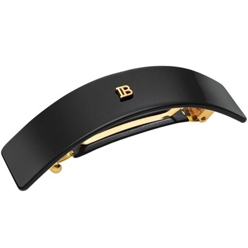 shop Balmain Accessories Cellulose Acetate Barrette pour Cheveux Large Black 18k Gold af Balmain Paris - online shopping tilbud rabat hos shoppetur.dk