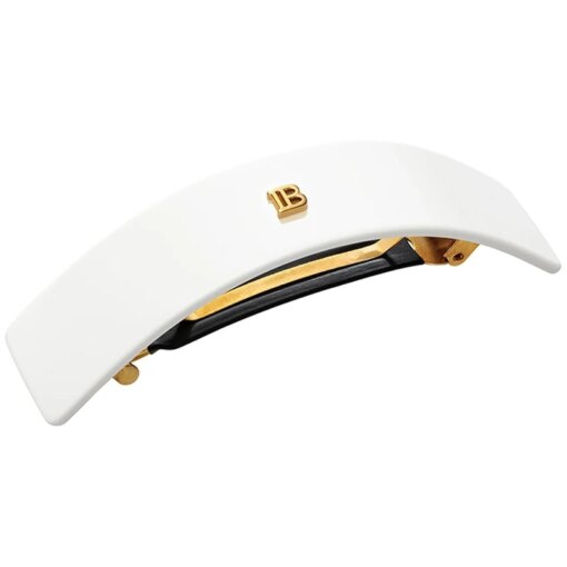 shop Balmain Accessories Cellulose Acetate Barrette pour Cheveux Large White 18k Gold af Balmain Paris - online shopping tilbud rabat hos shoppetur.dk