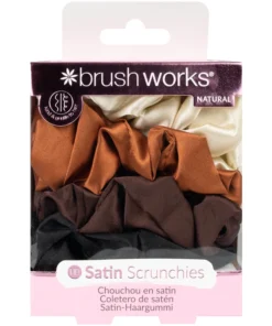 shop Brushworks Natural Satin Scrunchies 4 Pieces af Brushworks - online shopping tilbud rabat hos shoppetur.dk