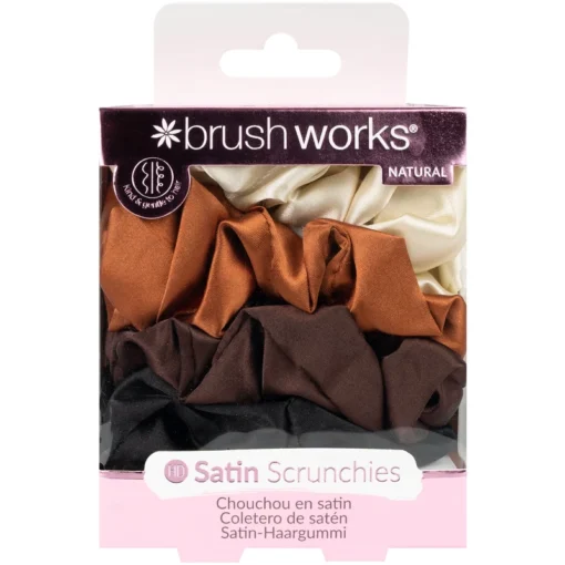 shop Brushworks Natural Satin Scrunchies 4 Pieces af Brushworks - online shopping tilbud rabat hos shoppetur.dk