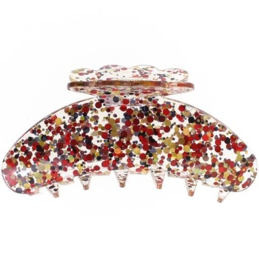 shop By Stær AGNES Hair Clip Large - Confetti Red/Gold af By Str - online shopping tilbud rabat hos shoppetur.dk