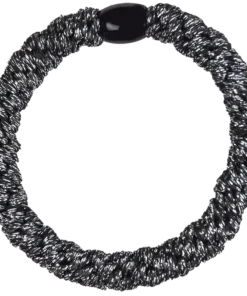 shop By Stær BRAIDED Hairtie - Glitter Black Metallic af By Str - online shopping tilbud rabat hos shoppetur.dk