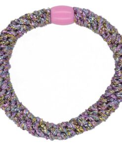 shop By Stær BRAIDED Hairtie - Glitter Purple Rainbow af By Str - online shopping tilbud rabat hos shoppetur.dk