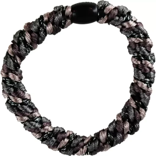 shop By Stær BRAIDED Hairtie - Multi Black/ Dark Grey Glitter af By Str - online shopping tilbud rabat hos shoppetur.dk