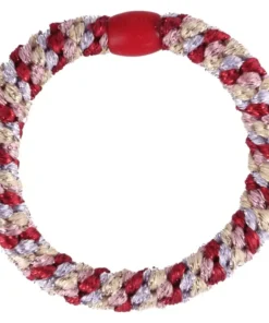 shop By Stær BRAIDED Hairtie - Multi Red/Purple/Pink/Gold af By Str - online shopping tilbud rabat hos shoppetur.dk