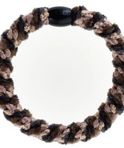 shop By Stær BRAIDED Hairtie - Velvet Mix Glitter Brown/Gold af By Str - online shopping tilbud rabat hos shoppetur.dk