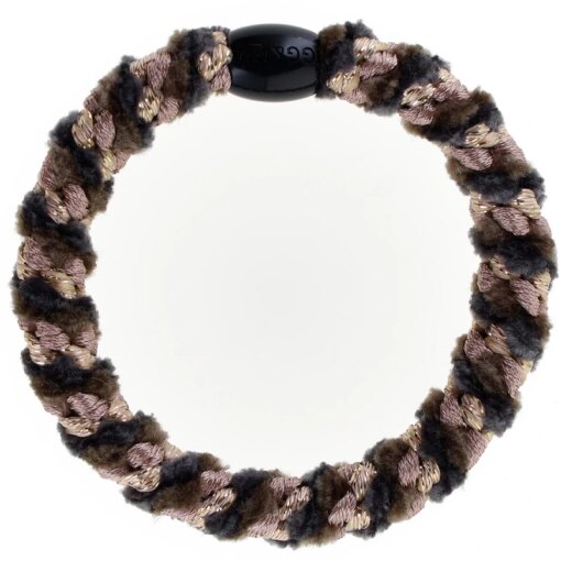 shop By Stær BRAIDED Hairtie - Velvet Mix Glitter Brown/Gold af By Str - online shopping tilbud rabat hos shoppetur.dk