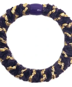 shop By Stær BRAIDED Hairtie - Velvet Mix Purple/Gold af By Str - online shopping tilbud rabat hos shoppetur.dk