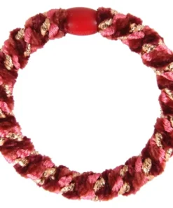 shop By Stær BRAIDED Hairtie - Velvet Mix Red/Pink/Gold Glitter af By Str - online shopping tilbud rabat hos shoppetur.dk