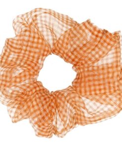 shop By Stær NAJA Petit Scrunchie - Checked Orange af By Str - online shopping tilbud rabat hos shoppetur.dk