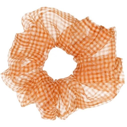 shop By Stær NAJA Petit Scrunchie - Checked Orange af By Str - online shopping tilbud rabat hos shoppetur.dk